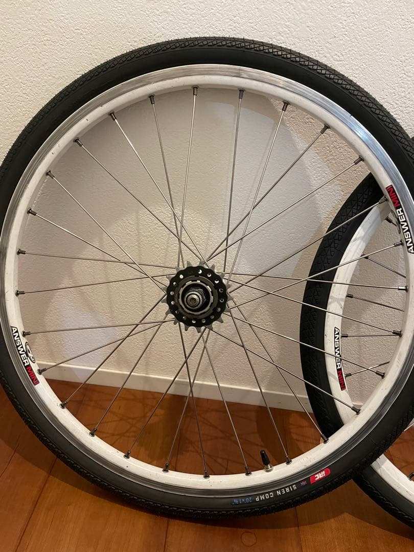 BMXホイールセット ANSWERアルミハブ キッズ 子供用 ホワイト