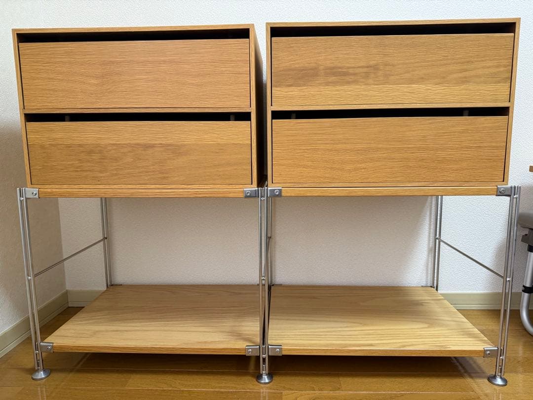 お値下げ中⭐️無印良品☆ステンレスユニットシェルフ☆テレビボード☆木製収納ケース