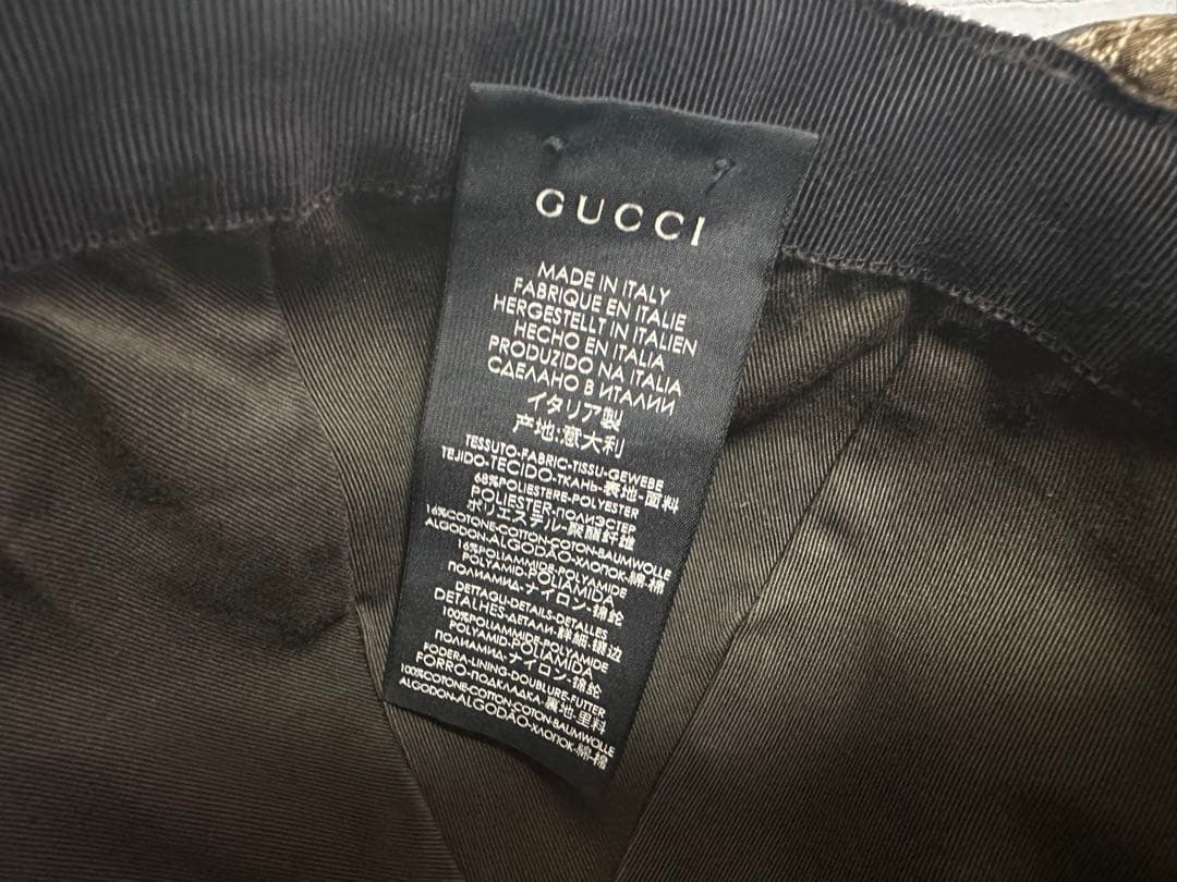 ゆ GUCCI GGパターンキャップ ベージュ