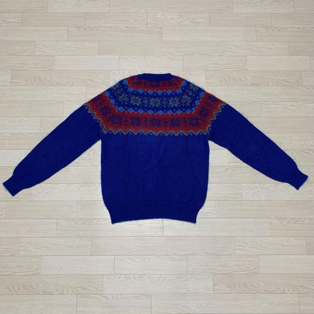希少★ モンクレール　フェアアイル柄　ニットセーター ブルー　青　5P31