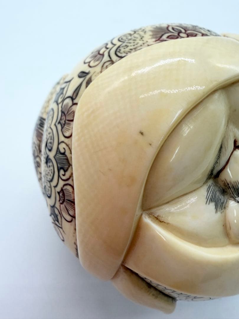 極上『浮世絵春画』 根付 置物 /重さ：300g 銘:正光 天然素材