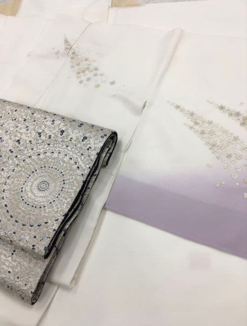正絹　総刺繍訪問着、袷♬