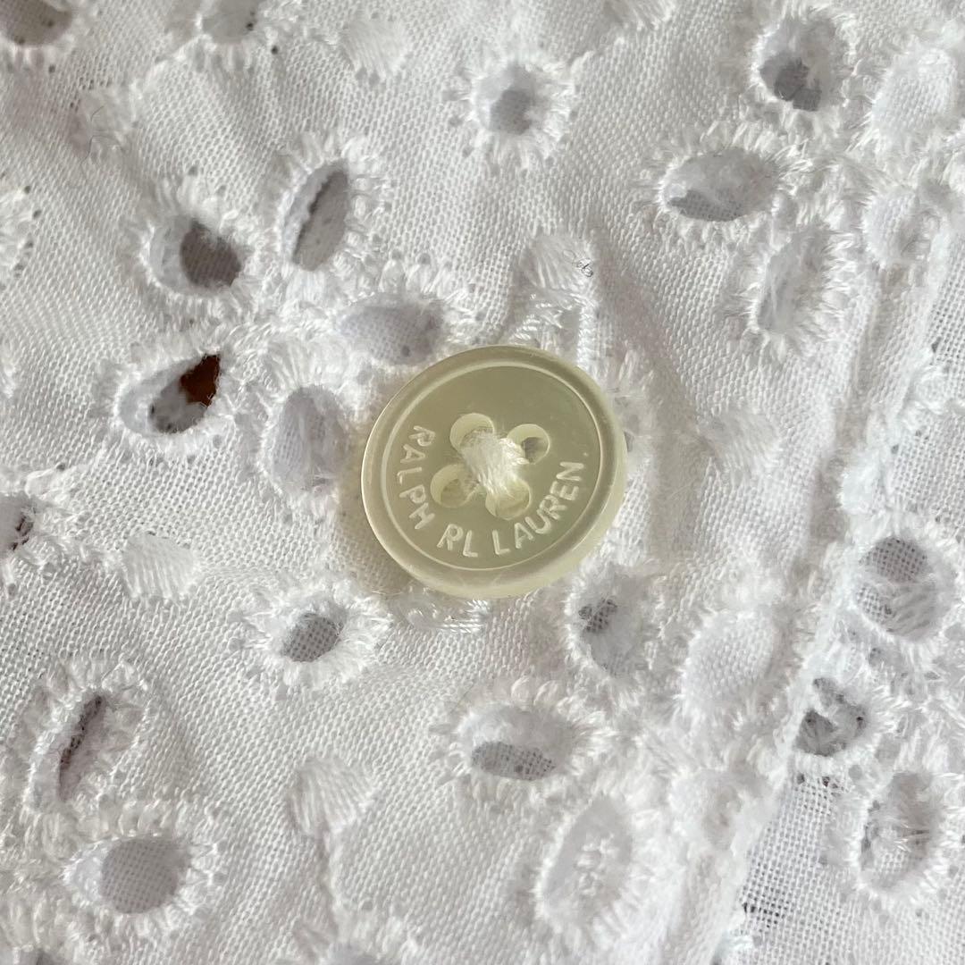 ラルフローレン ブラックレーベル 花柄 レース 開襟シャツ ジャケット 17 白