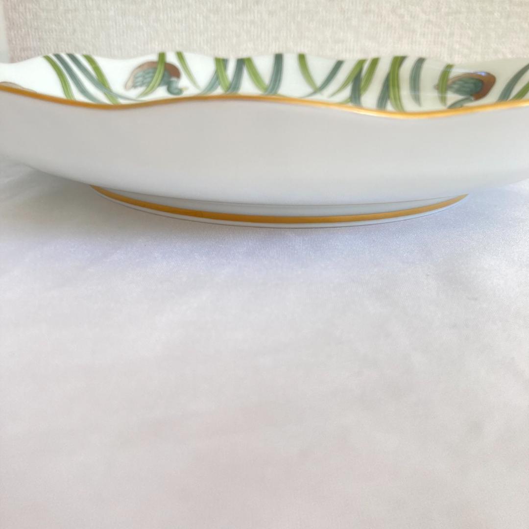 香蘭社 鴨カモ 水草柄　皿　5枚セット　サイズ：約19.5㎝