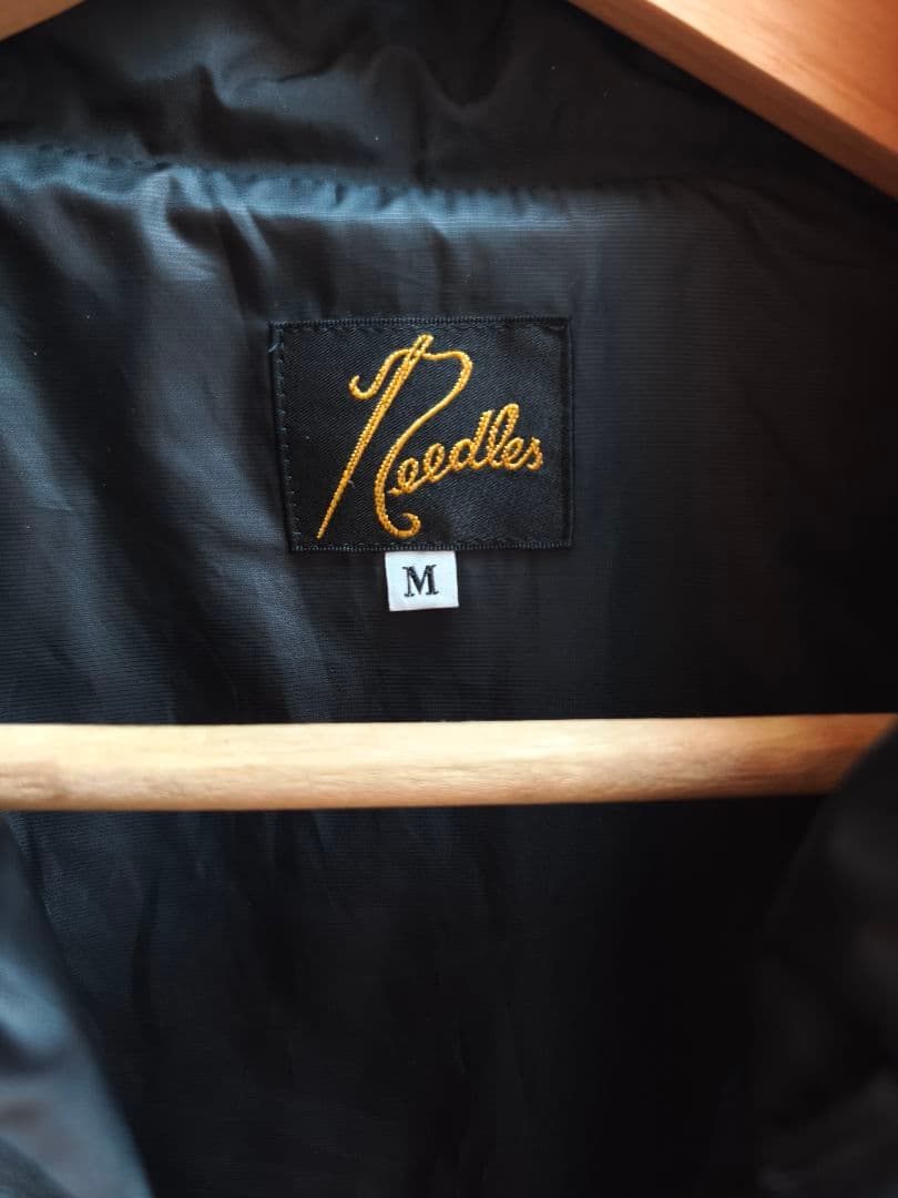 ニードルズ 蝶刺繍 ブラックナイロンジャケット ベスト Mサイズ