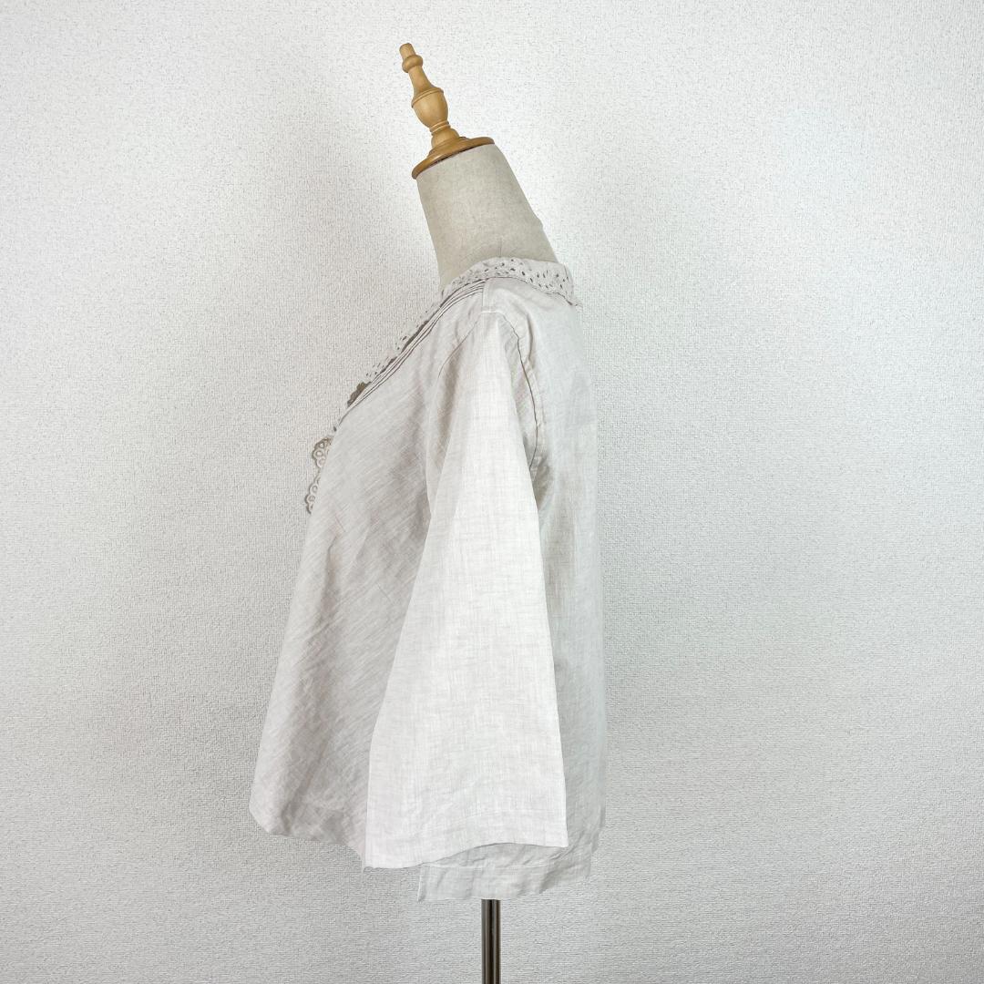 ♪美品♪ 45R 綿麻シャンブレーのカシュクール