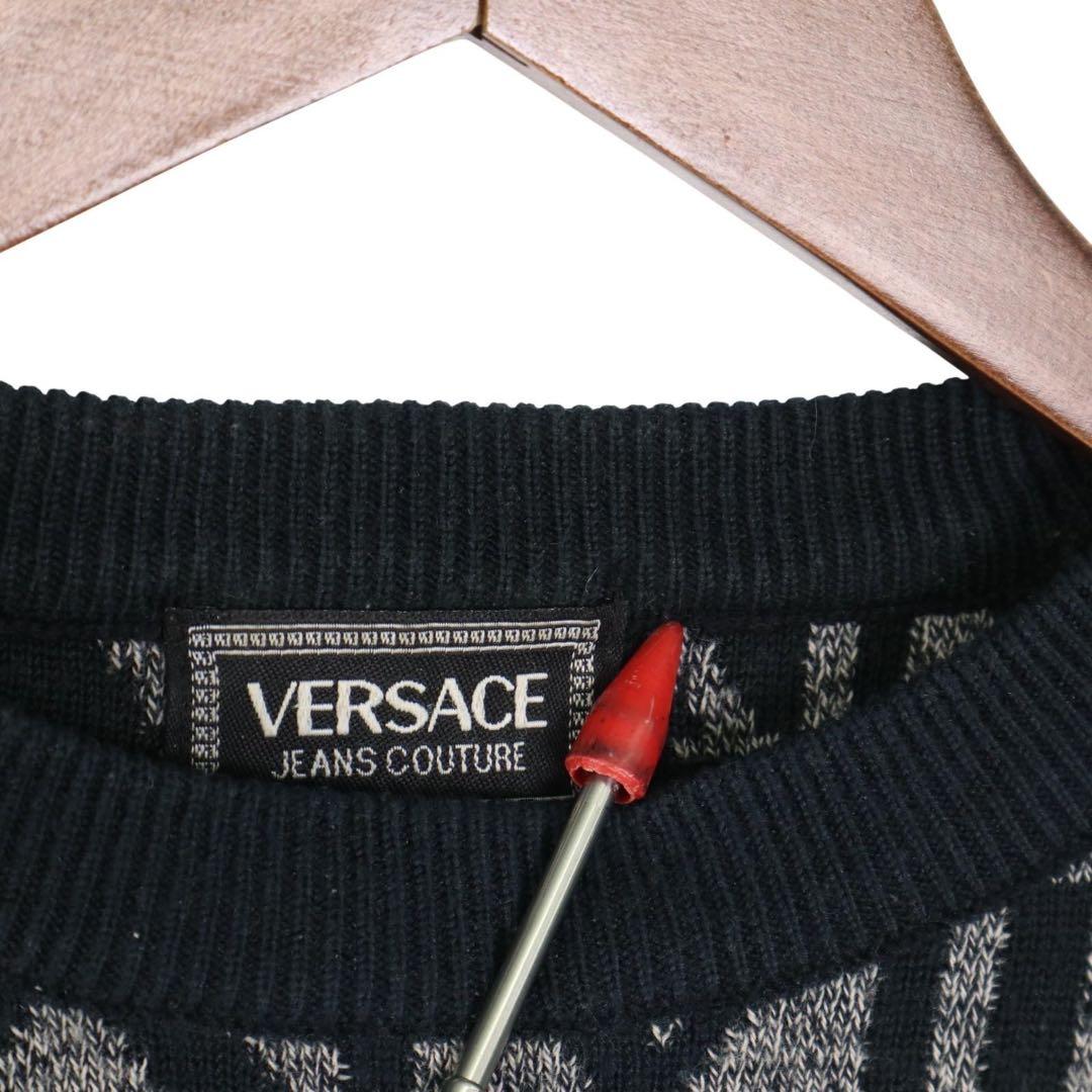 VERSACE (ヴェルサーチ) ブランドロゴ クルーネックニット セーター