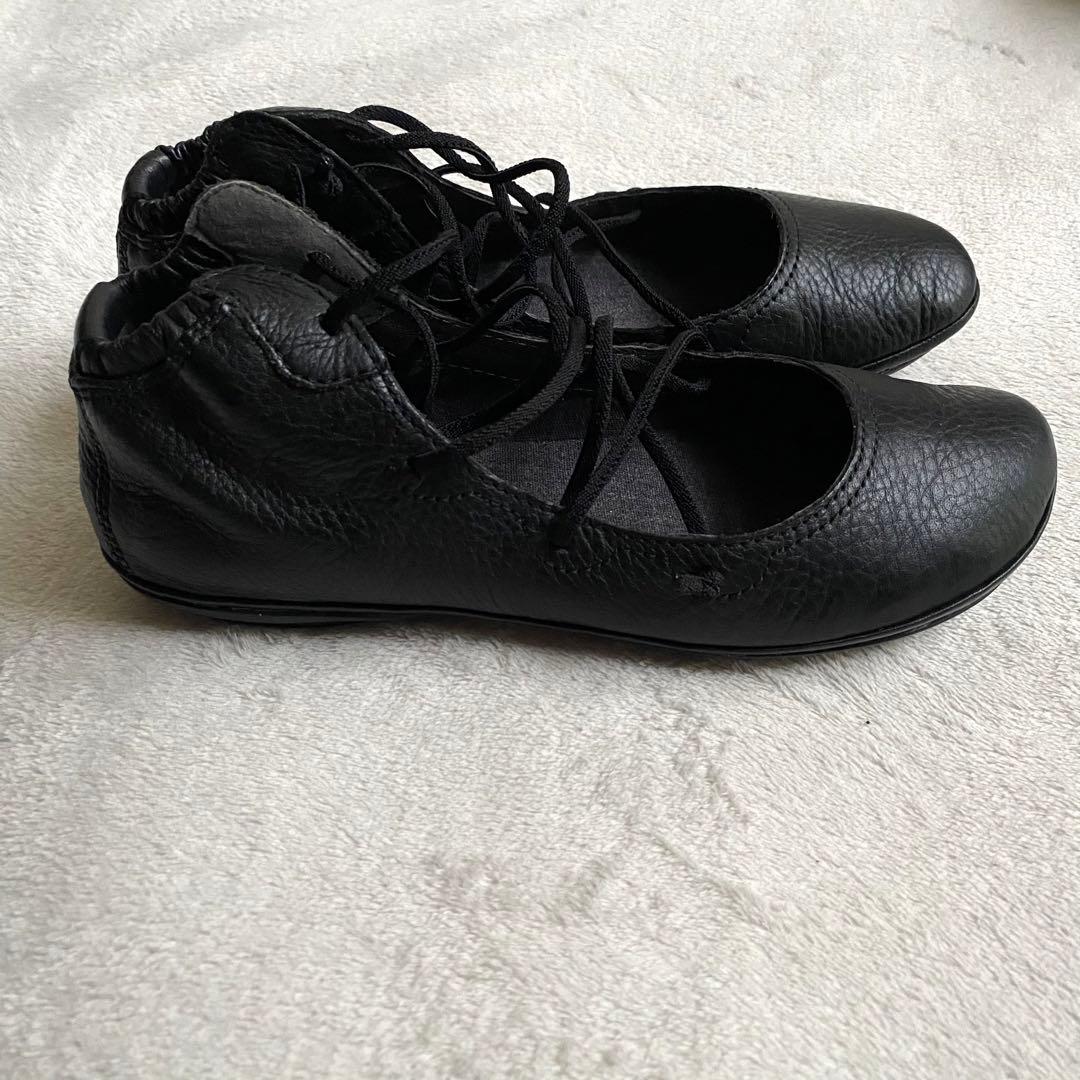 【美品✨】Camper ライトニナ　レースアップバレエシューズ　24cm レザー