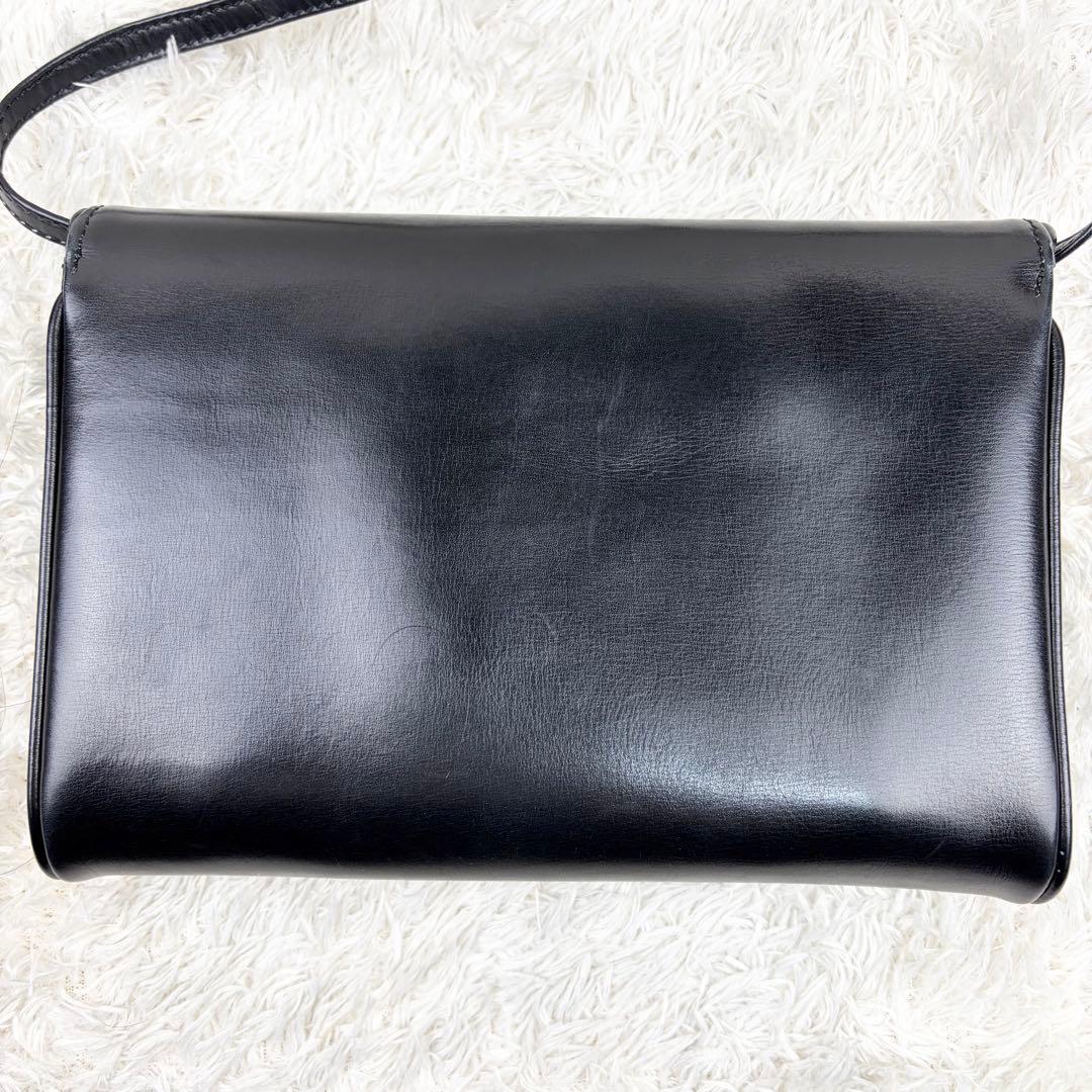 【美品】オールドグッチ オールレザー インターロッキング ショルダーバッグ