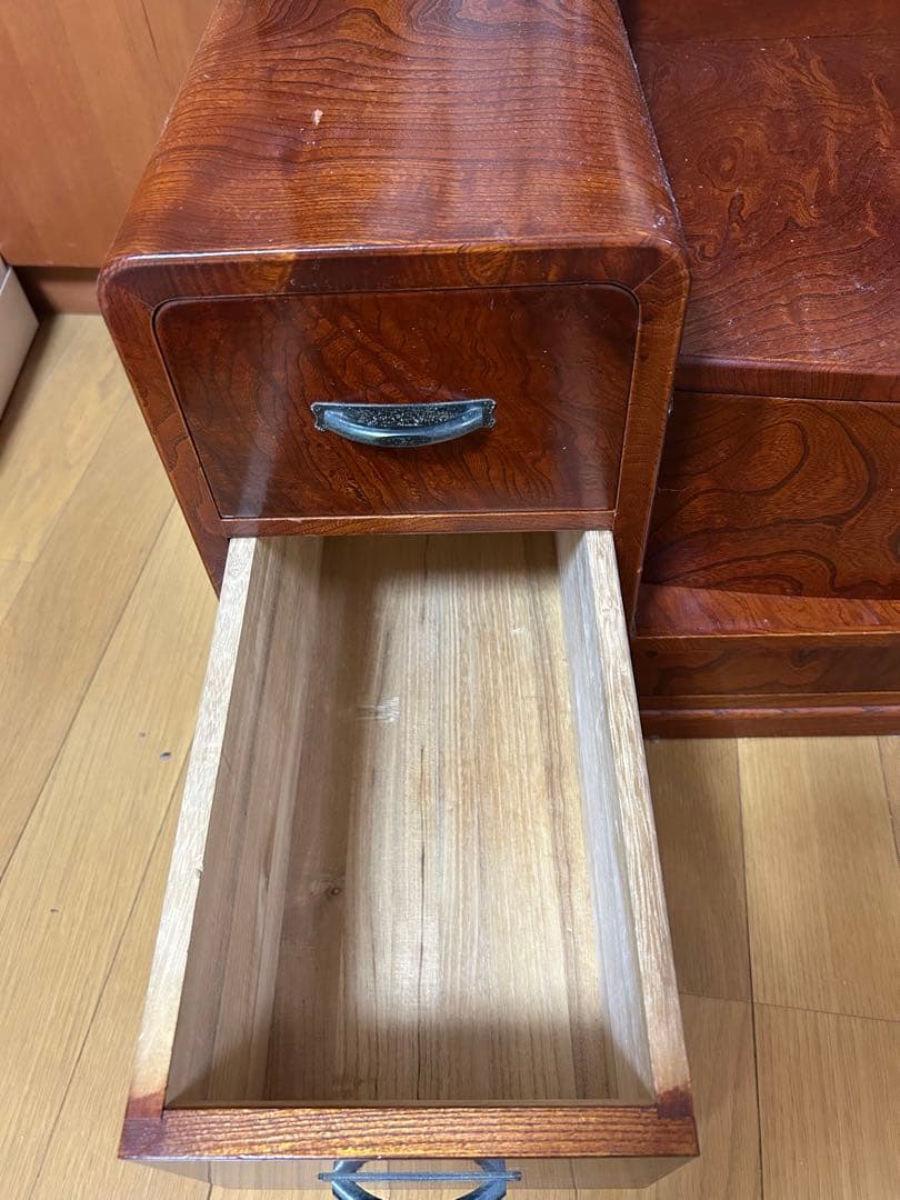 和製木製ドレッサー・鏡台 5引き出し付き　和箪笥