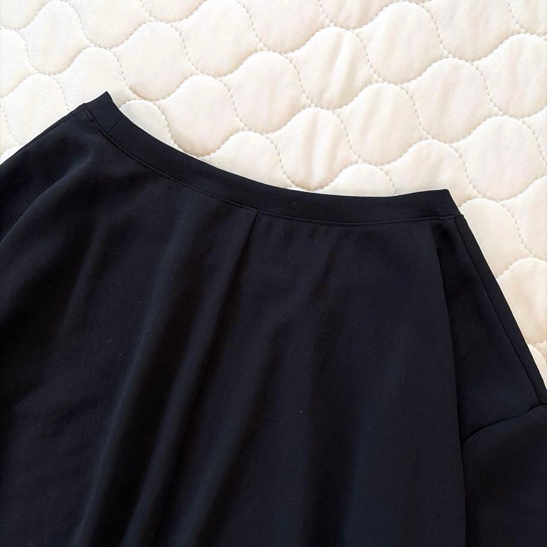 【美品】BEARDSLEY 後ろドレープTブラウス　ブラック　FREEサイズ