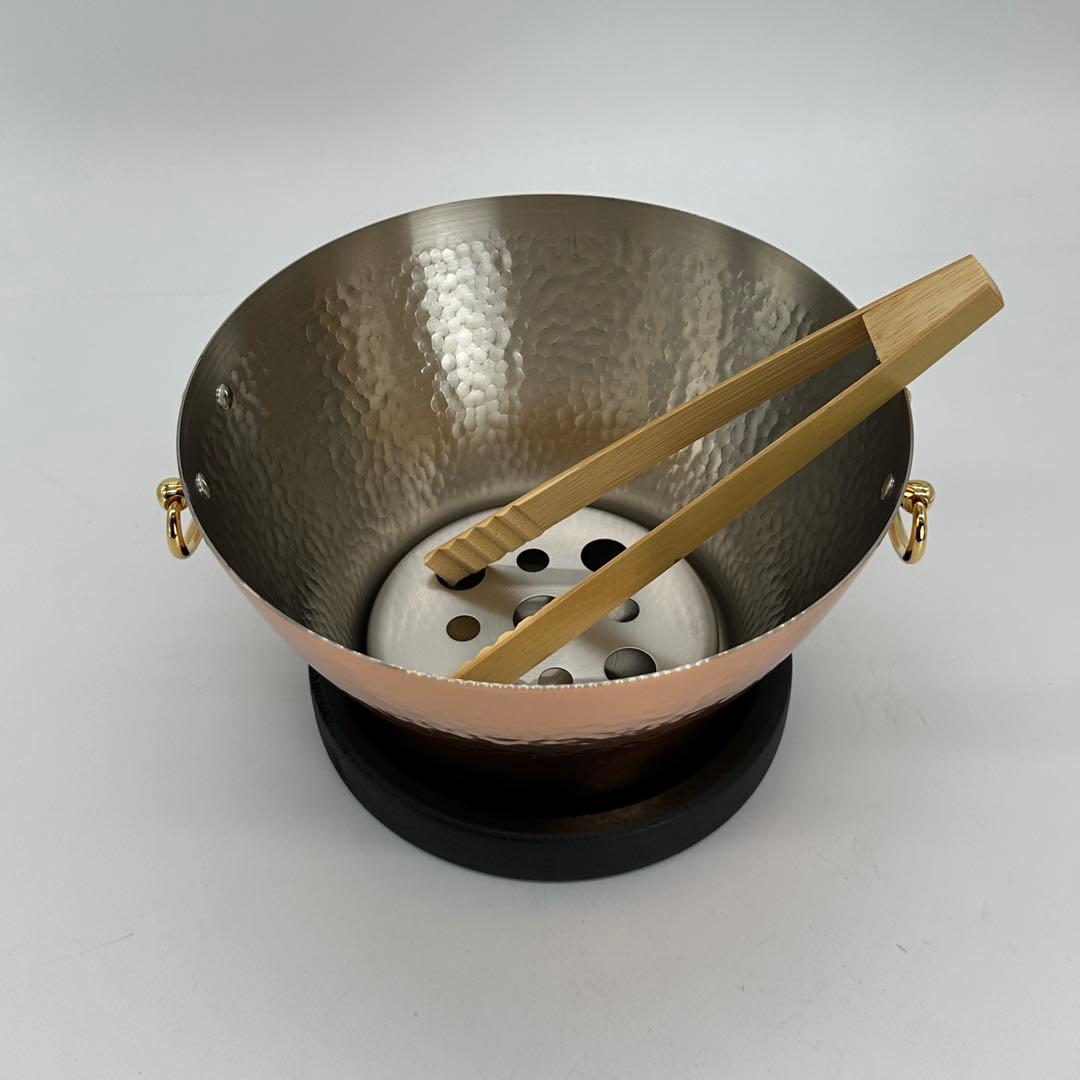 新品未使用 純銅 氷入れ アイスペール トング 木台付 酒器 ワインクーラー