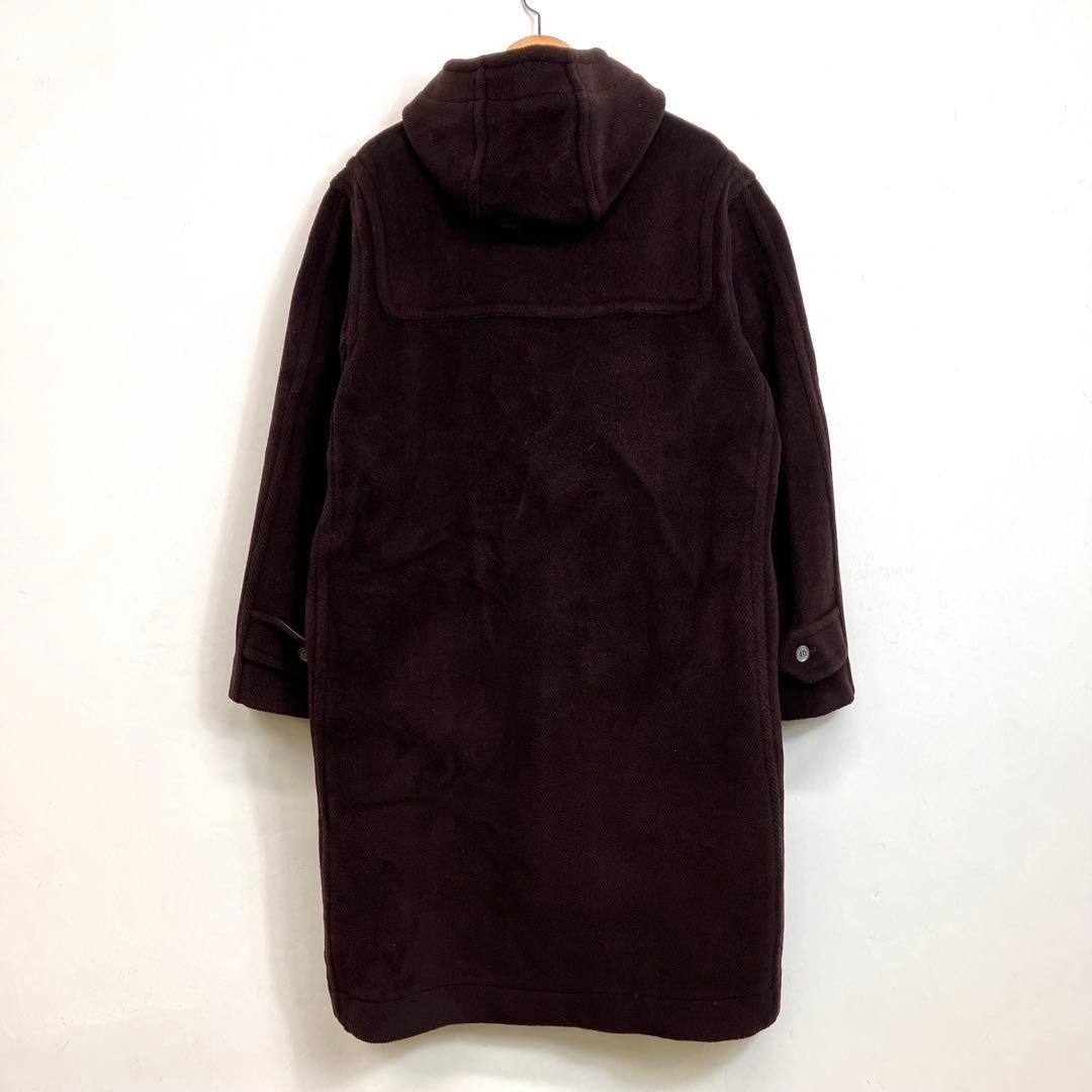 80s ロングダッフルコート イングランド製 ブラウン フード VINTAGE