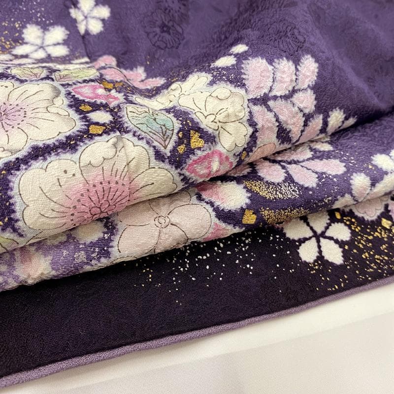 601mh80●翠山工房 辻ヶ花絞り 訪問着 紫 きものやまと 辻ヶ花地紋●