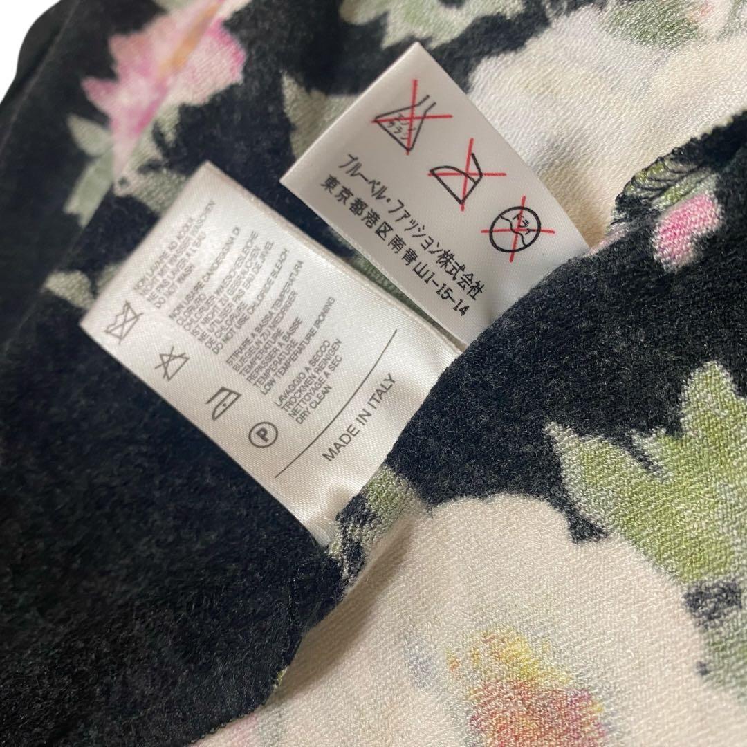 未使用品　Blumarine ブルマリン　フラワープリント　シルク　ミンクファー