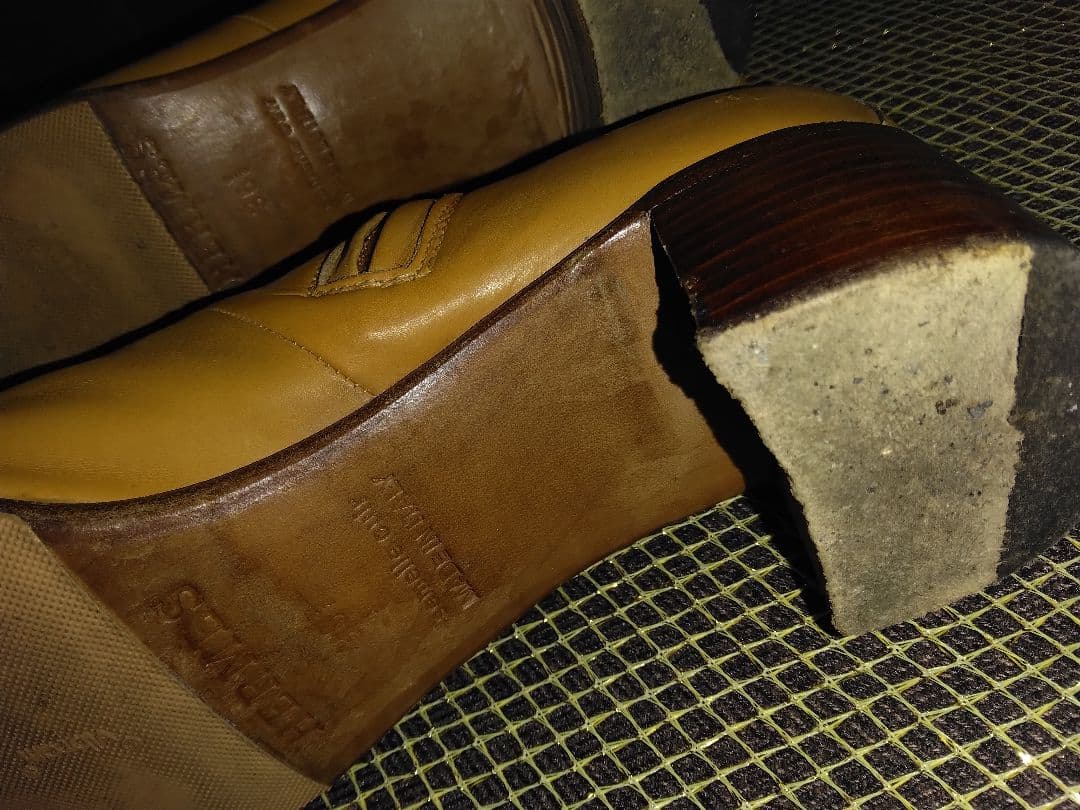 usako様おまとめ専用✴エルメスオレンジカラー本革レザーブーツ太ヒール36✴他