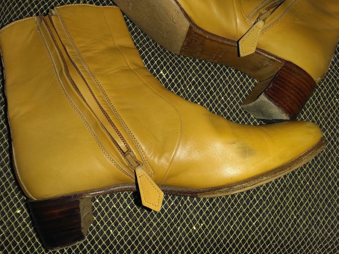 usako様おまとめ専用✴エルメスオレンジカラー本革レザーブーツ太ヒール36✴他