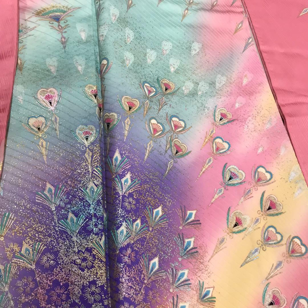 ワ【12-8】npps◆未着用◆正絹◆振袖５点セット