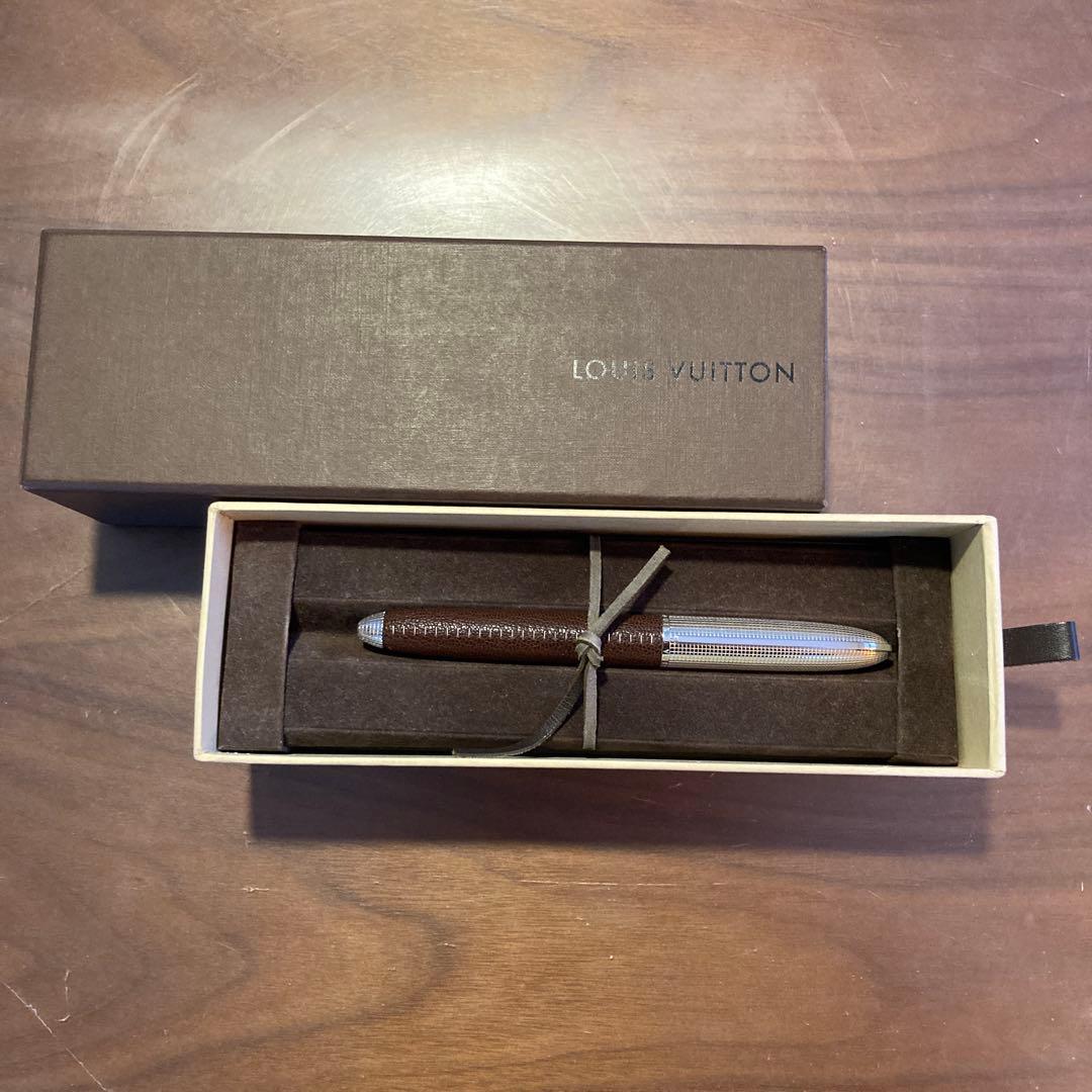 【極美品】ルイヴィトン ボールペン ドックキュイール ローラーボール　ブラウン