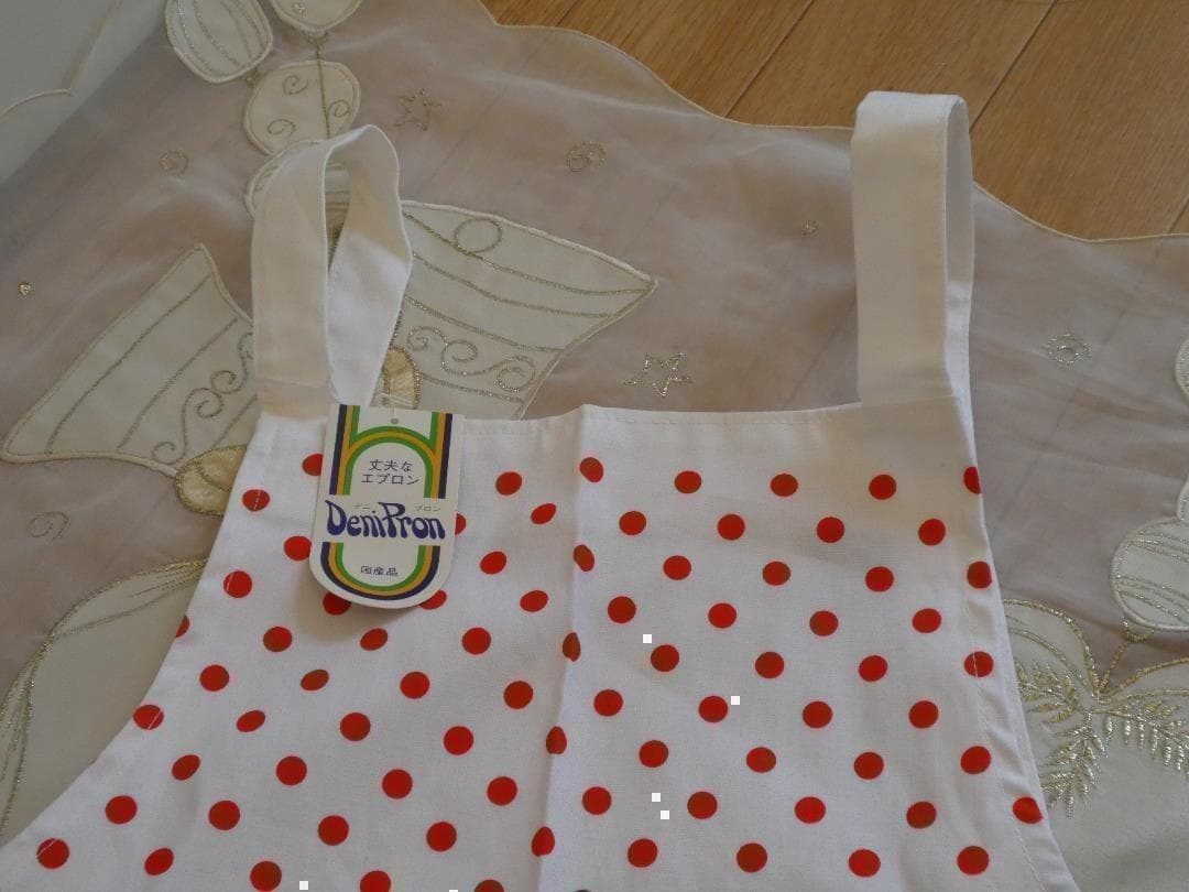 メルカリ便♡花柄＆水玉（ドット）　エプロン♡昭和レトロ♡デニプロン♡日本製