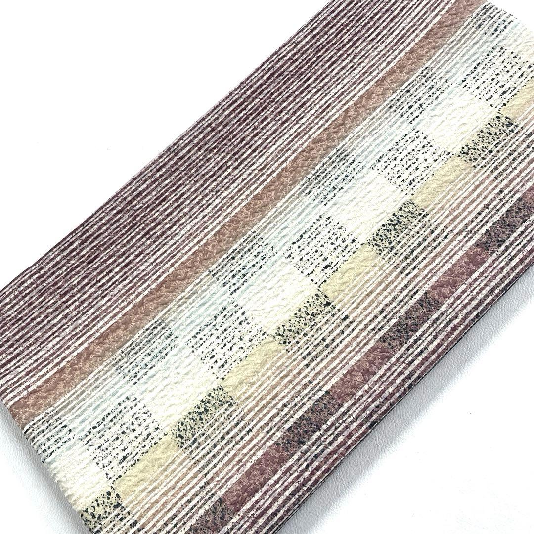 専用帯6189 ●高級 正絹 両面全通 リバーシブル 袋帯 兎 市松模様 七宝