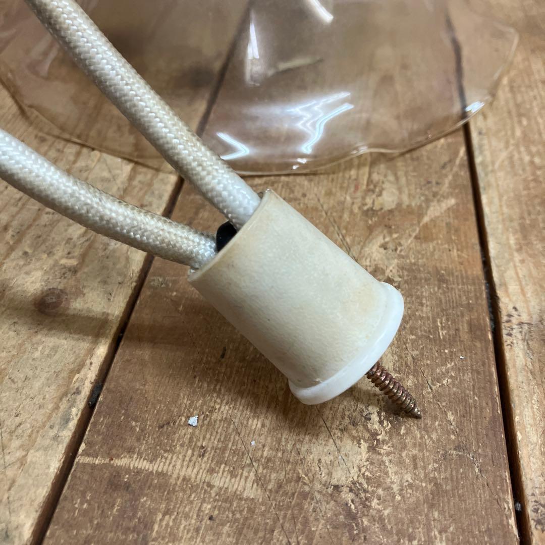 D-2 ③ 昭和レトロ フリル型 ガラスシェード ペンダントライト シーリング