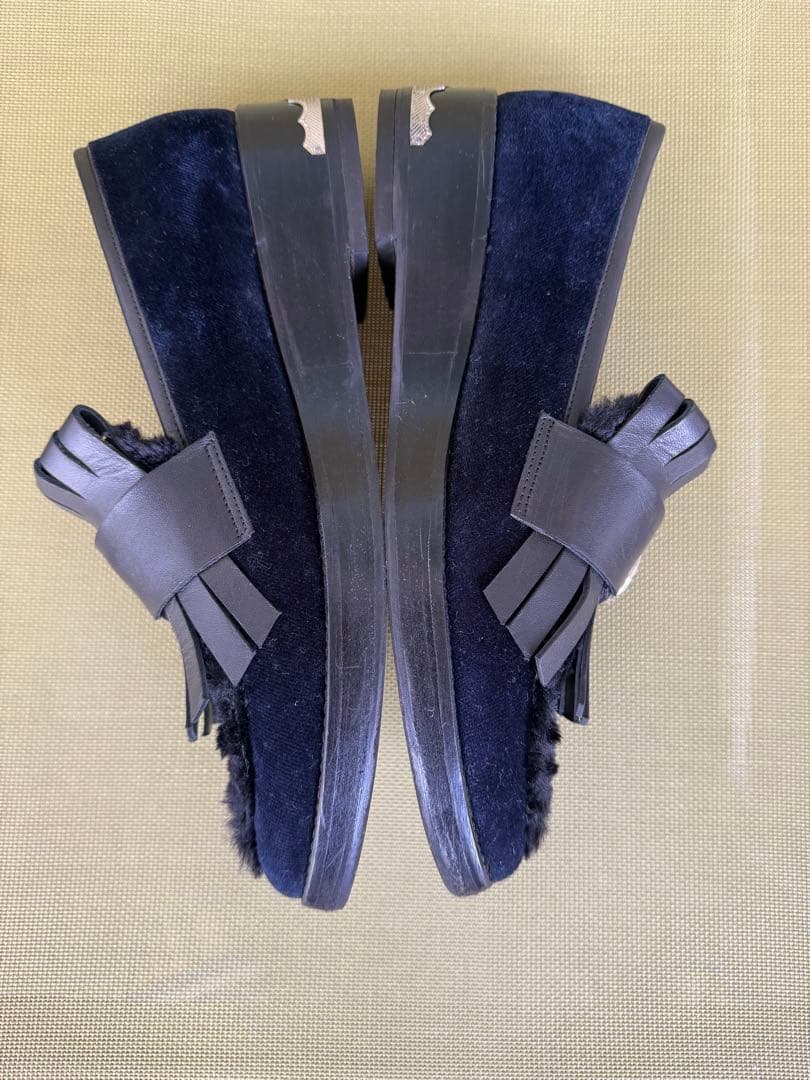 値下げ！TOGA PULLA ネイビーフリンジローファー