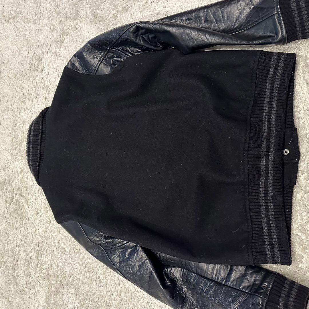 ビームス　スタジャン　袖レザー　メンズ　サイズM 切替　牛革　本革　ドンキー