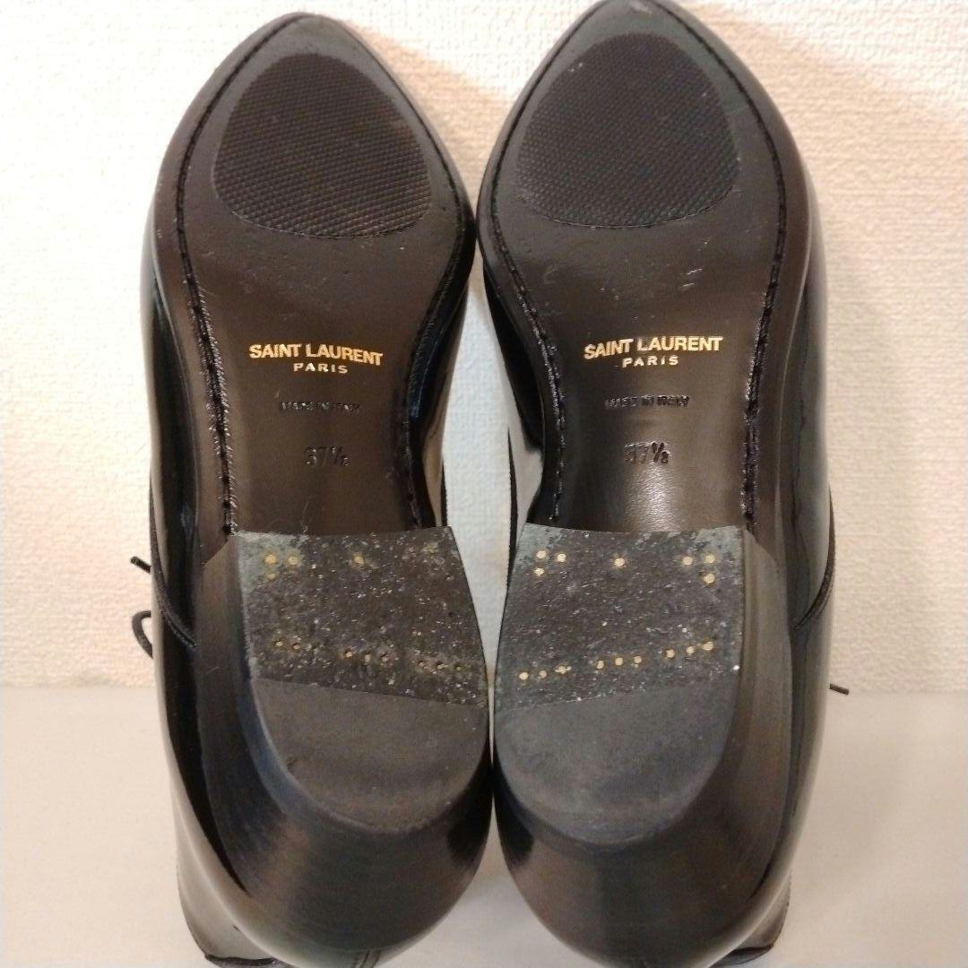 【24時間以内発送 美品】サンローラン エナメル レースアップ アンクルブーツ