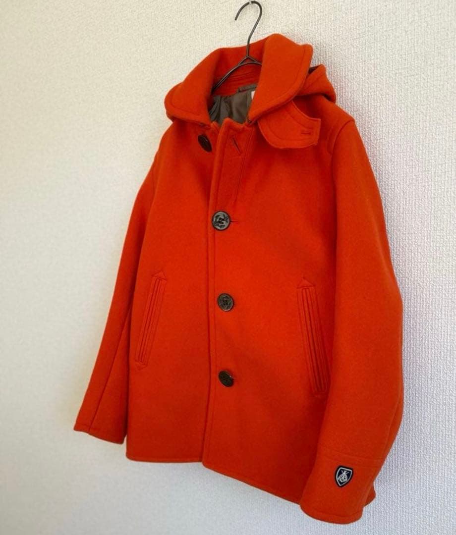 【試着のみ】ORCIVAL オーシバルフード付きオレンジウールコート