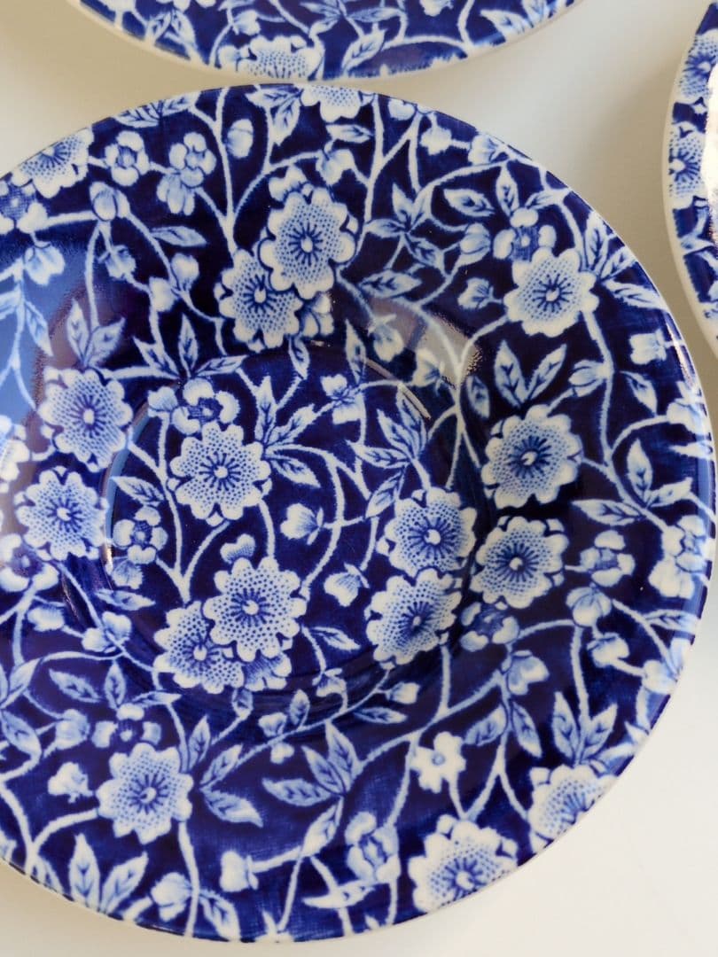 希少☆　バーレイ キャリコ　ブルー　エスプレッソソーサー　５枚