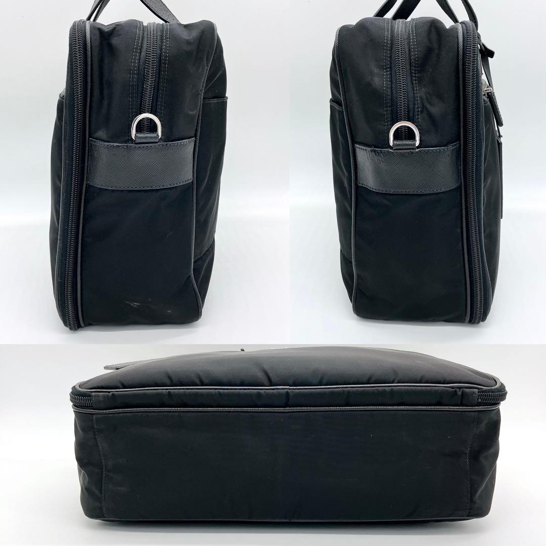【PRADA】2wayバッグ　ビジネスバッグ　三角ロゴプレート　ナイロン　黒色