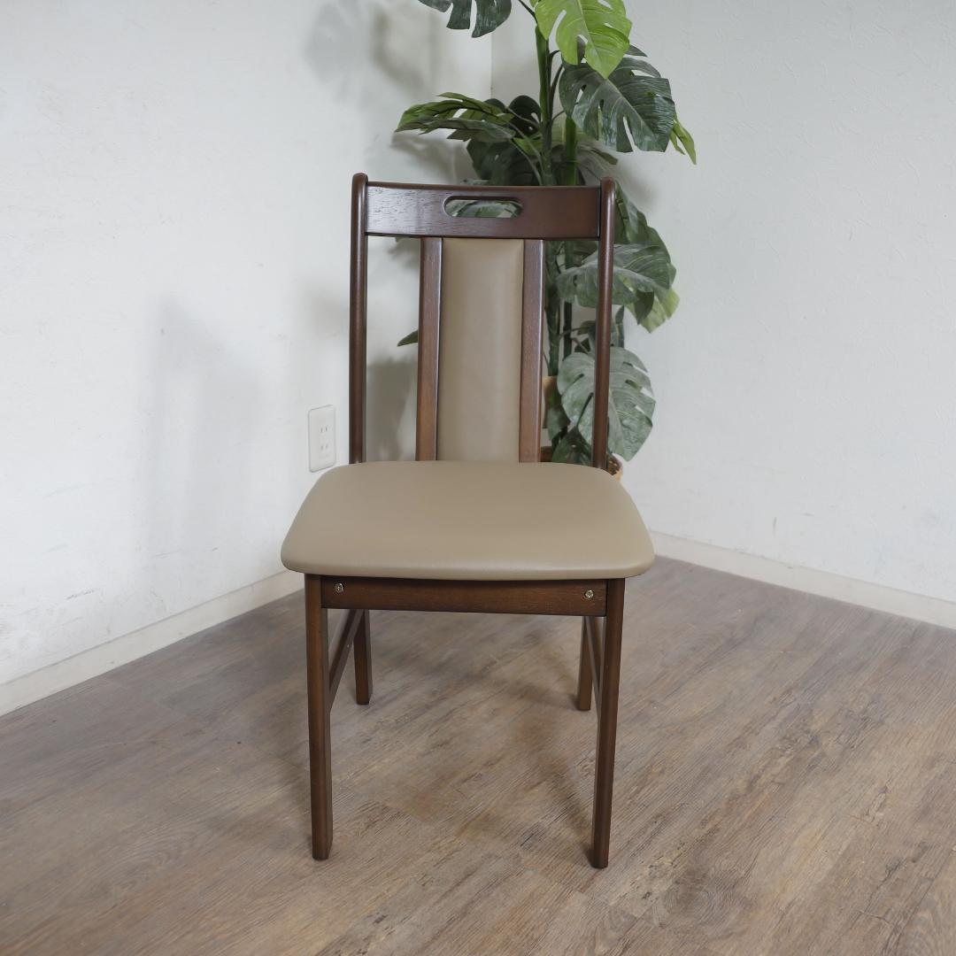 【新品】ダイニングチェア　2脚セット　天然木　組み立て式　アウトレット