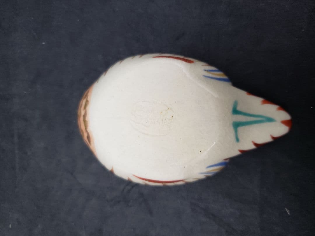 仁清　鴛鴦　香合　御室窯　茶道具　色絵金彩　オシドリ