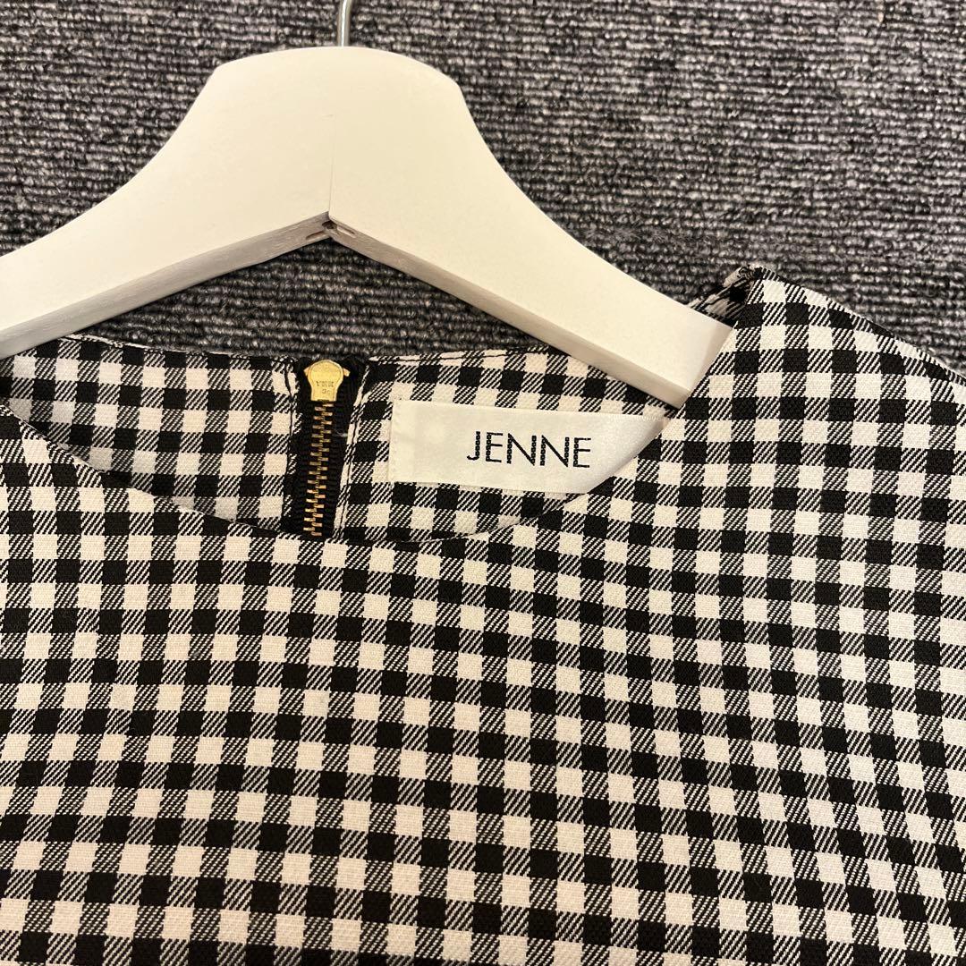 JENNEギンガムチェック ペプラムトップス＆スカートセット