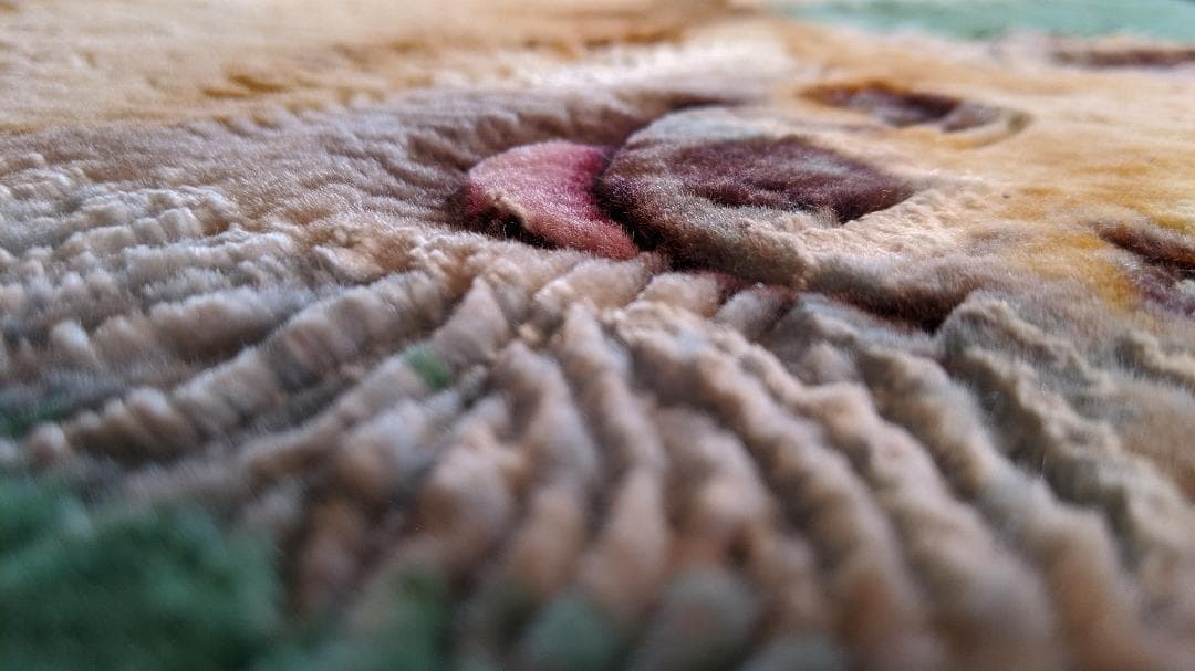 犬(チワワ）絵画絨毯  高級ペルシャ絨毯 ウール・シルク手織