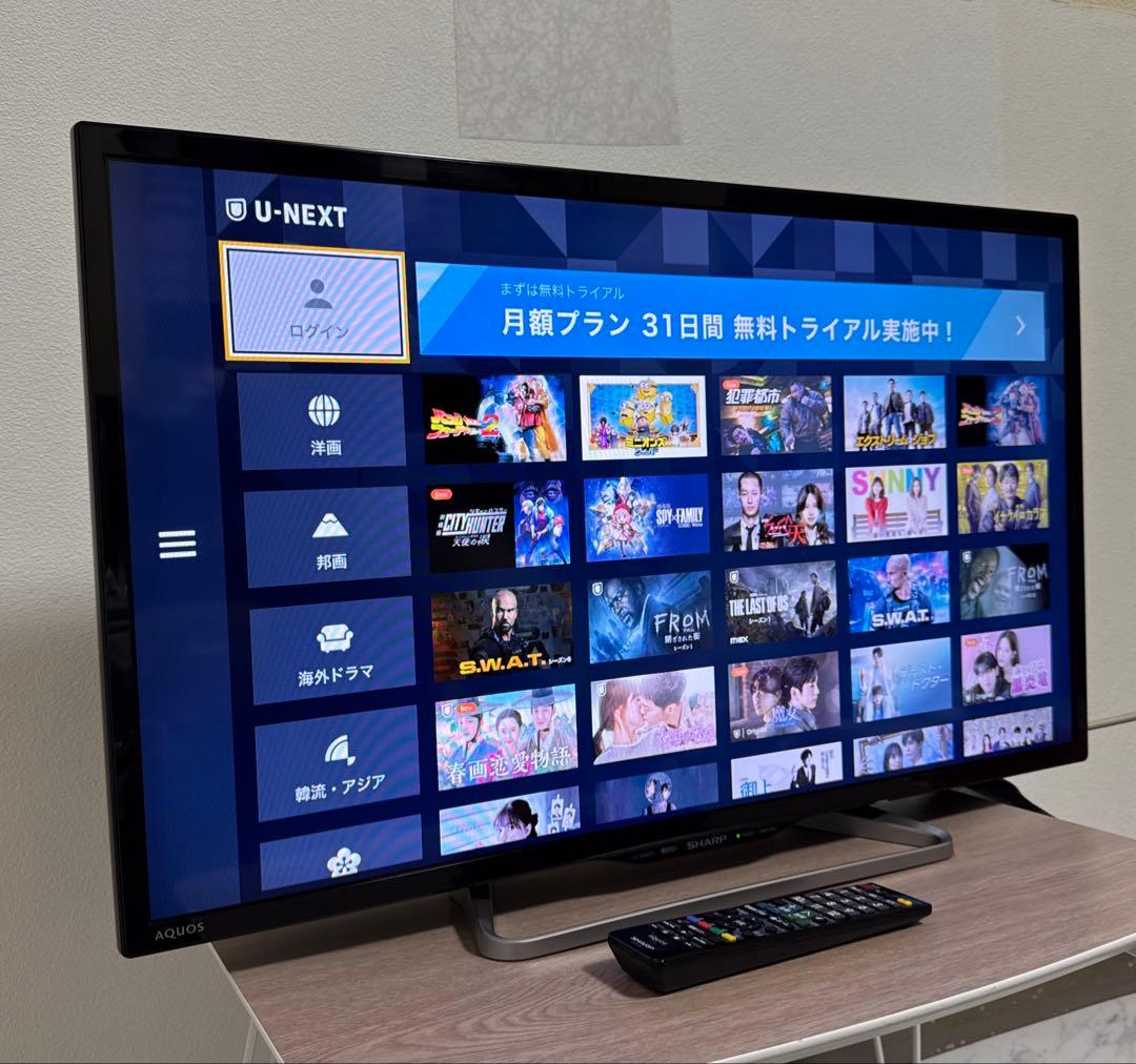 SHARP 32V型 AQUOS 液晶テレビ 外付HDD対応 ネット動画視聴可能