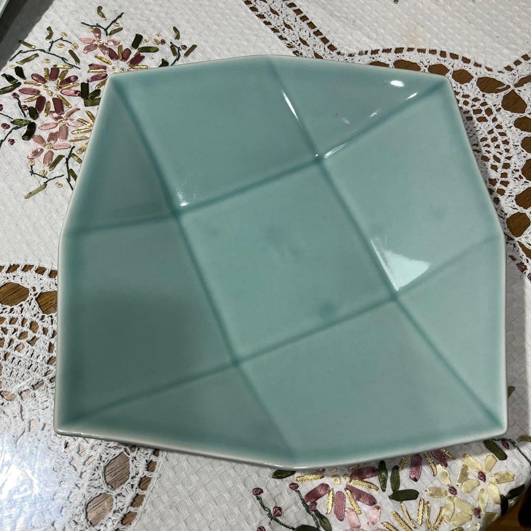 高麗青磁　金福漢作　大中小3枚皿セット