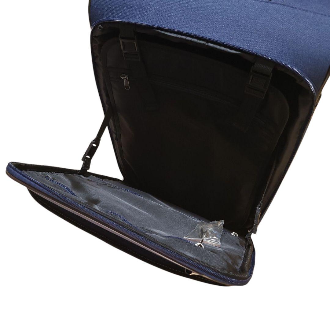 未使用☆possédez スーツケース 44L ソフト ファスナー ネイビー 布