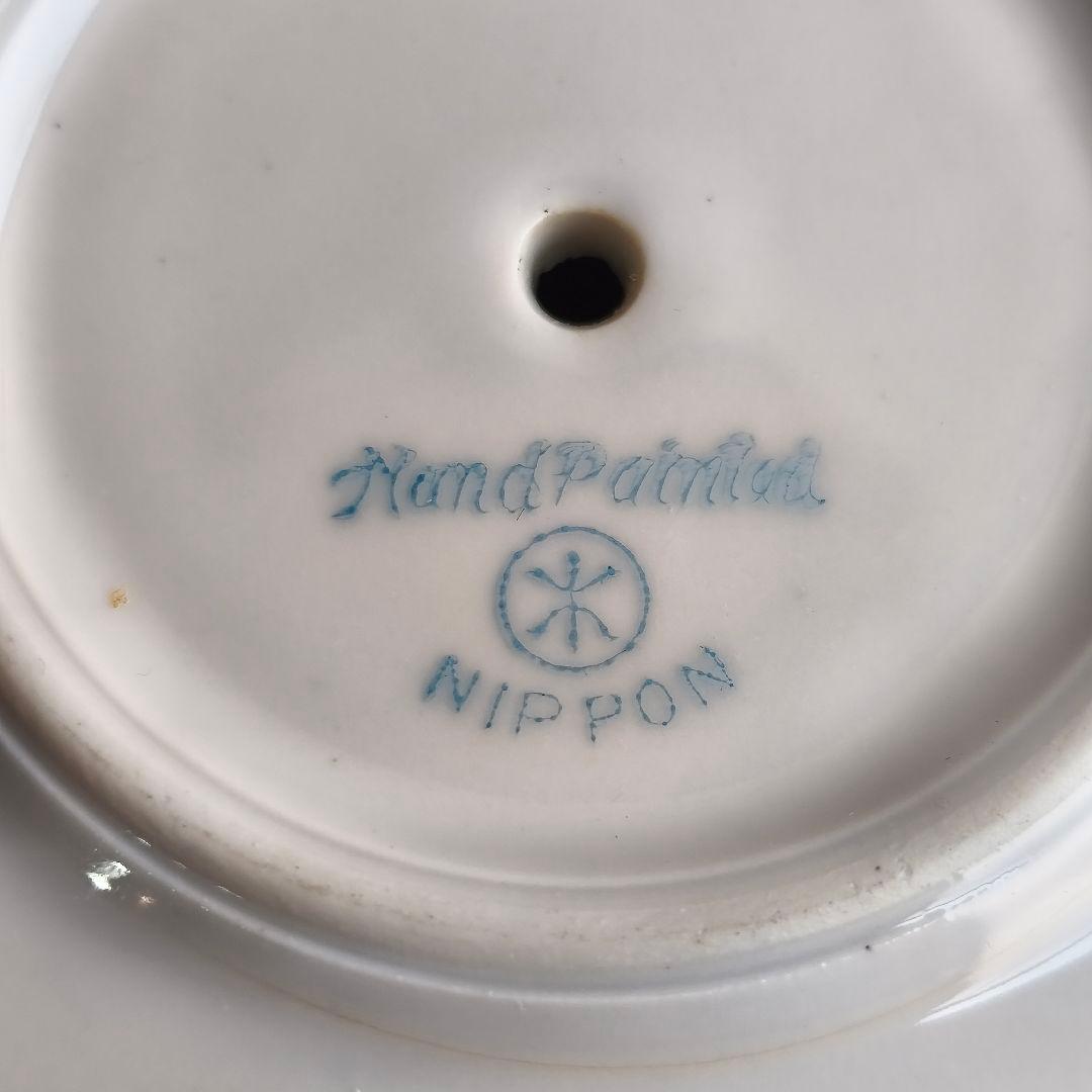 オールドノリタケ アンティーク プレート コンポート 2段 ハンドペイント