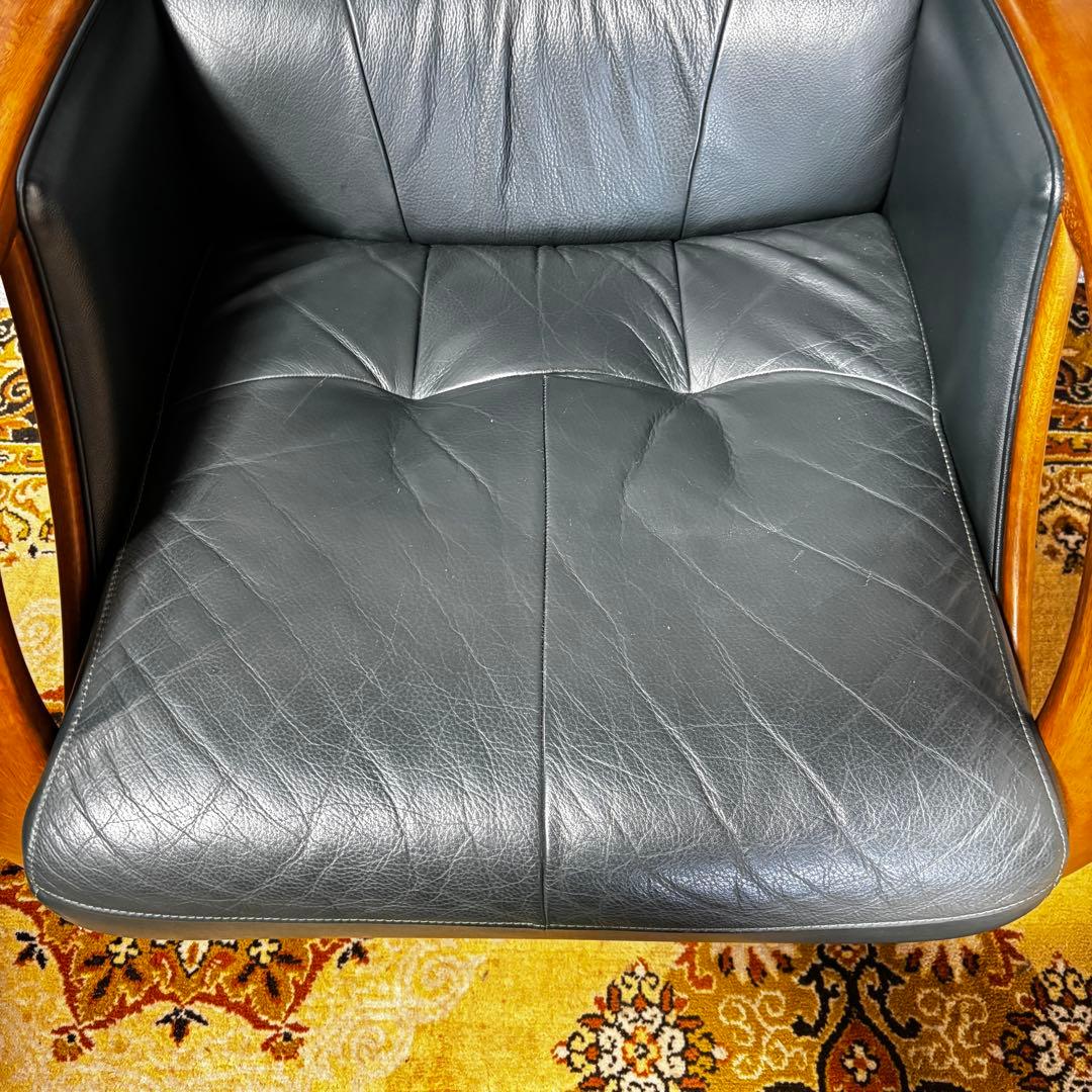 ꧁カリモク家具 karimoku꧂1人掛けアームソファ レザー 革 チェア