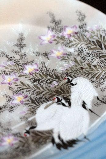 オールドノリタケ 金彩プレート②　百田造　鶴の絵図