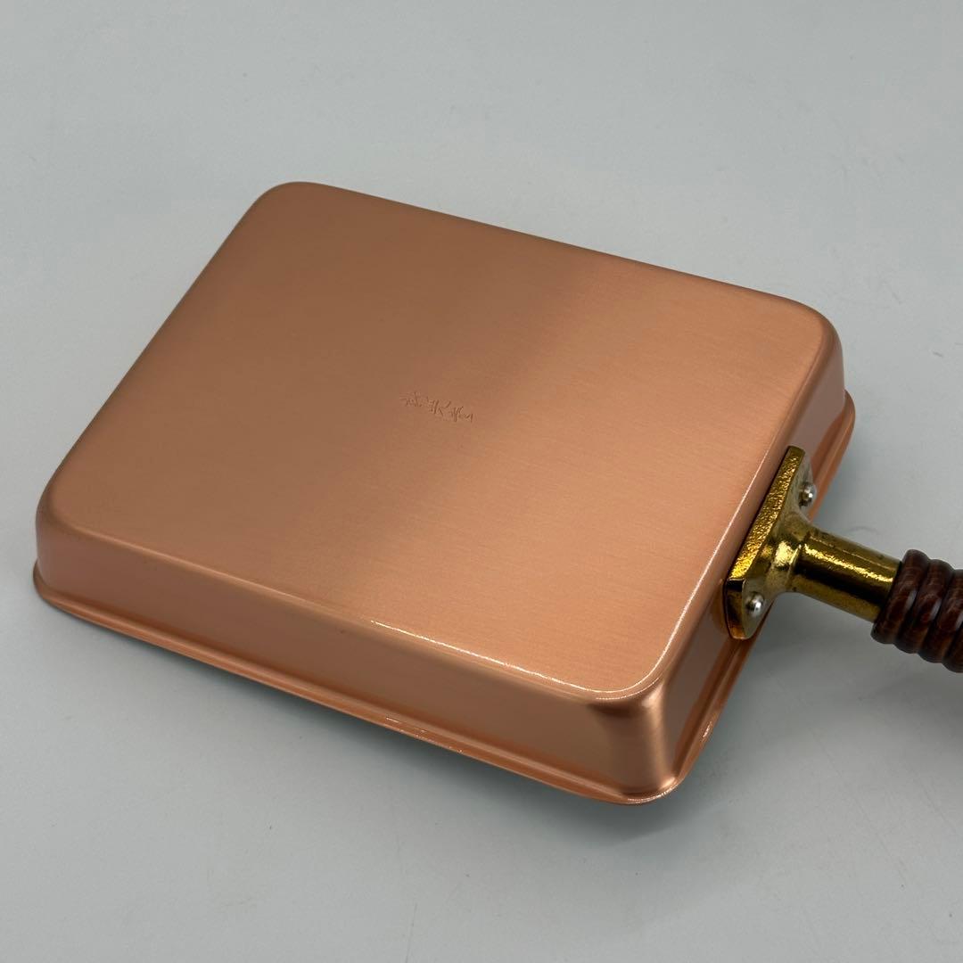 新品未使用 純銅 玉子焼き器 日本製 木柄 MD-0109