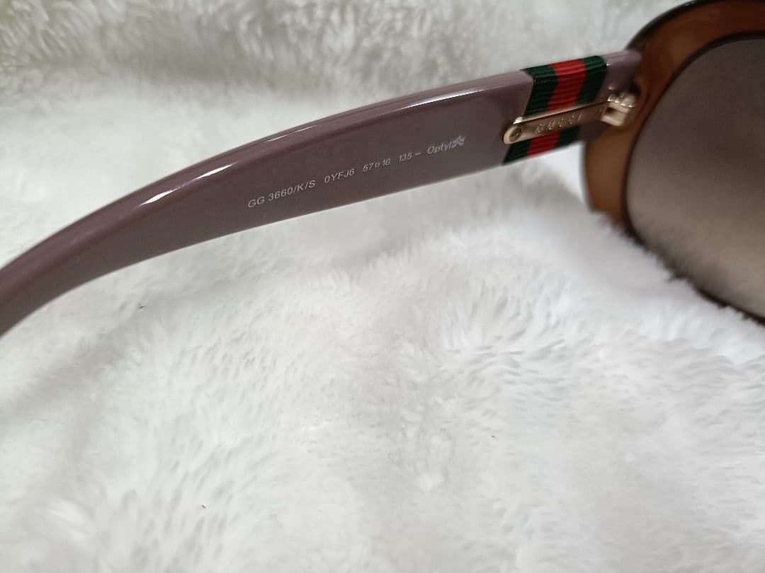 GUCCI ブラウン キャットアイ サングラス