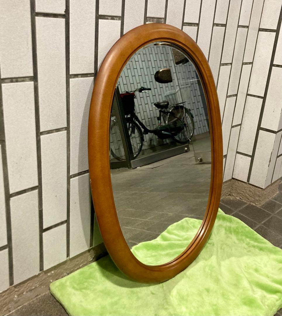 カリモク FURNITURE 大サイズ 68cm オーバルミラー A6085