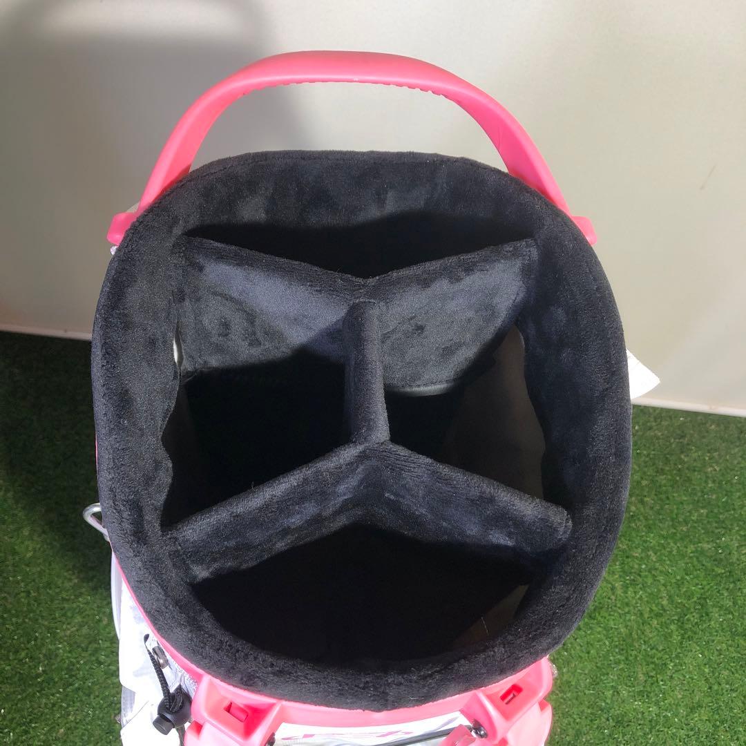 訳ありOMNIX GOLF 8.5型　スタンドキャディバッグ ホワイト　ピンク