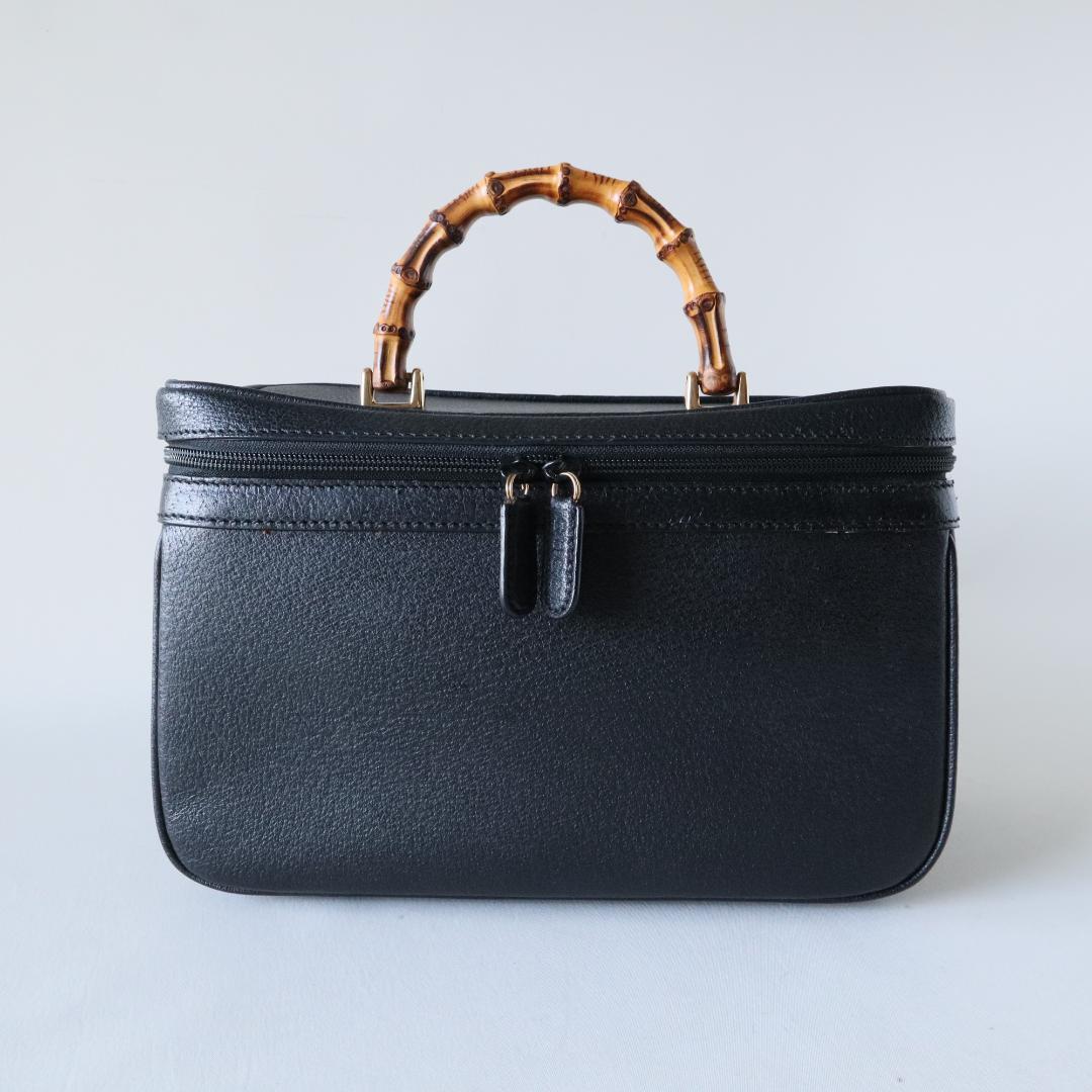 グッチ　バニティバッグ　バンブー×ピッグスキン　黒　メイクボックス