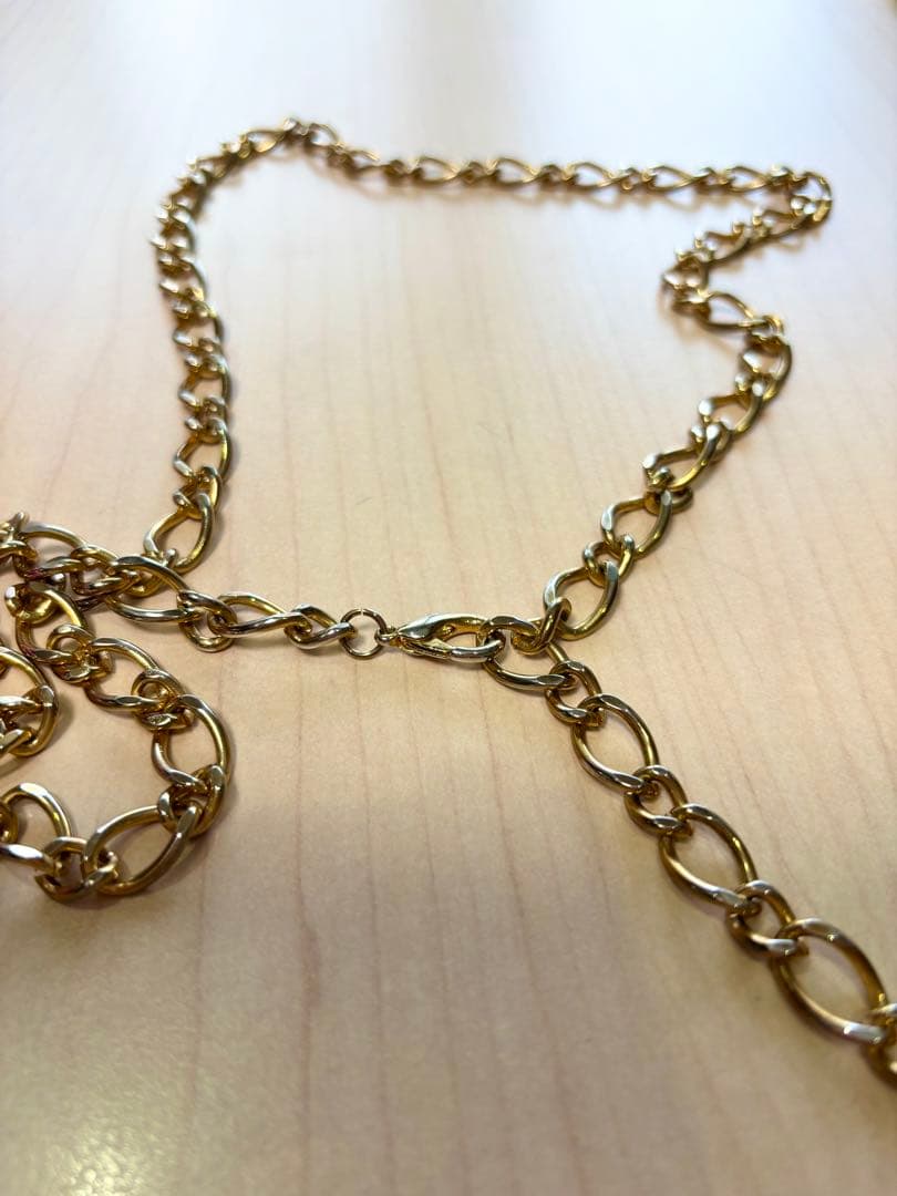 MARSキラキラビジュー付きピンクリボンチェーンベルトY2k平成女児