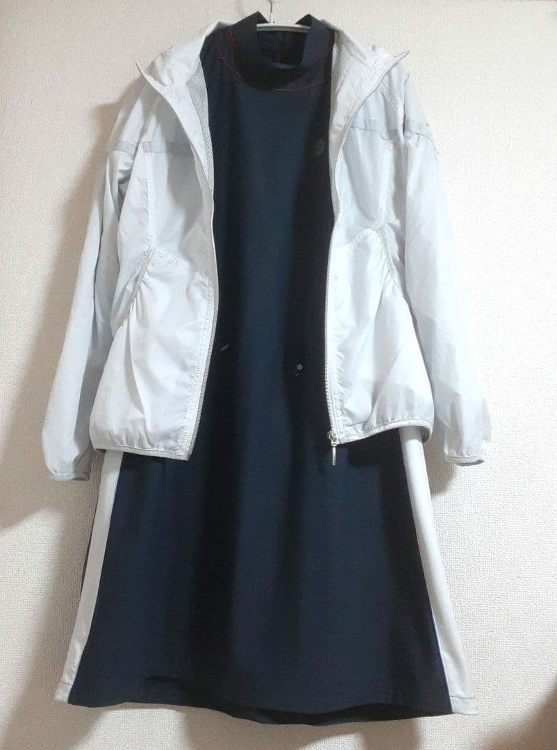 もあ　美品ランバンワンピース40 B&WワンピースL