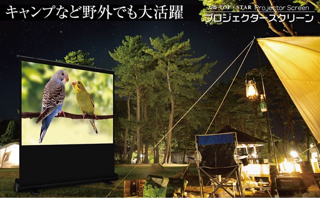 プロジェクタースクリーン 100インチ（自立式・床置き)家庭用、業務用